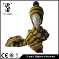 bicolor 100% acrylic knitted scarf & hat sets